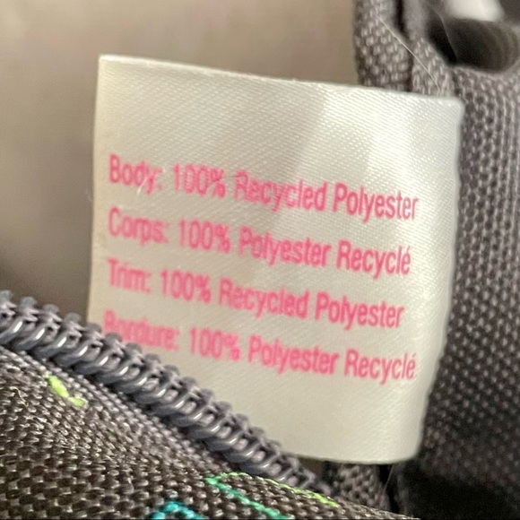 PINK Victoria’s Secret Black Zip Up Tote Bag Black Fluorescent Allover Logo - Picture 9 of 11